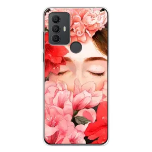 Чехлы (ART) Цветы на TCL 30 SE (VPrint) (Глаза в цветах)
