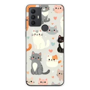 Чехол с рисунком кот на TCL 30 SE (Коллаж котов)