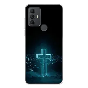 Чехол для TCL 30 SE (AlphaPrint) - (Христианские) (Крест и город)