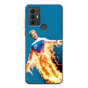 Чехол с принтом Фантастическая четверка для TCL 30 SE (Человек-факел в огне)
