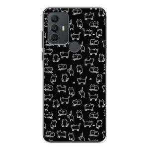 Чехол с принтом для TCL 30 SE (AlphaPrint) Модные коты (Меленькие котики)