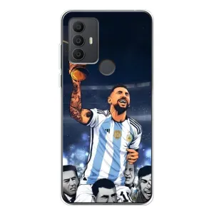Чехлы для TCL 30 SE (Leo чемпион) (AlphaPrint) (Месси с кубком)