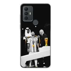Чехлы для TCL 30 SE (Leo чемпион) (AlphaPrint) (Месси в накидке)