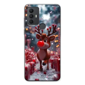 Яркий чехол для TCL 30 SE с Зимними Оленятами (Олень среди подарков)
