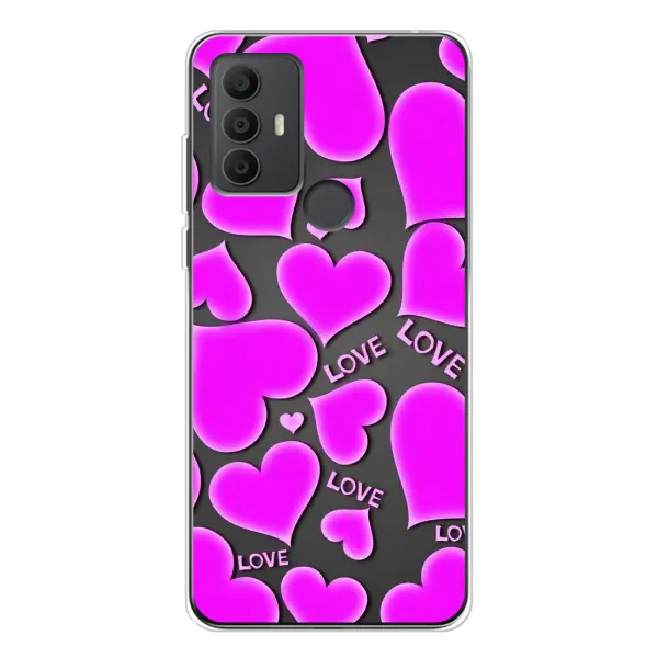 Чехол с принтом «Pink hearts» для TCL 30 SE
