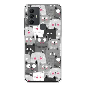 Чехлы с Котиками для TCL 30 SE (VPrint) (Рисованные котики)