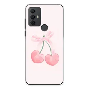 Чехол с розовым рисунком для TCL 30 SE (Розовые вишни)