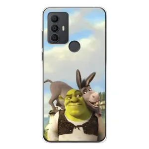 Чехол с мультфильмом Шрек на TCL 30 SE (Шрек и Осел)