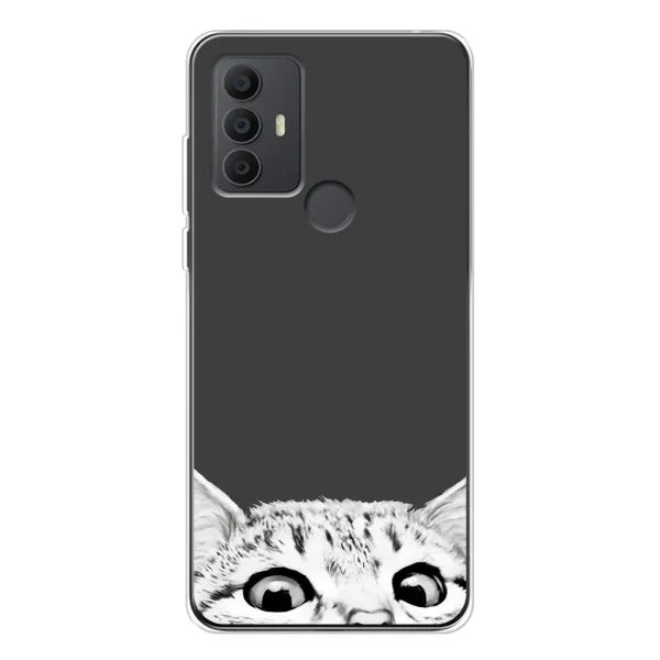 Чехол с принтом «Выглядывает кот» для TCL 30 SE