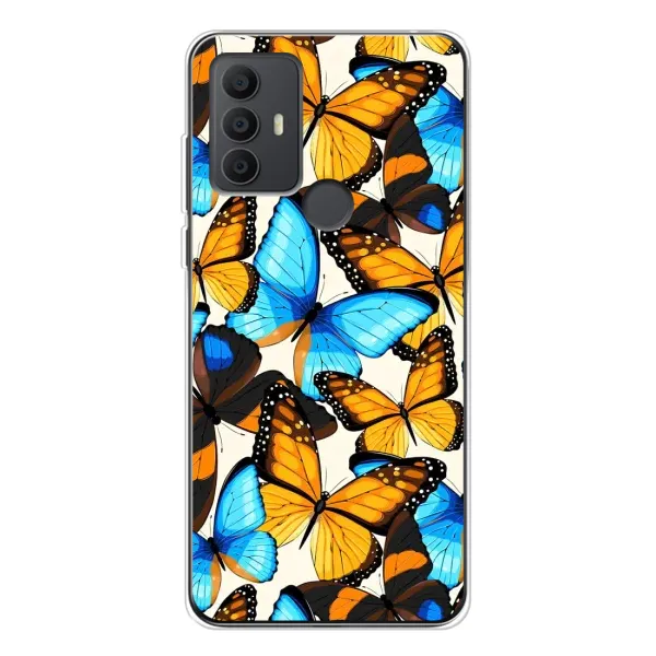 Чехол с принтом «Яркие бабочки» для TCL 30 SE