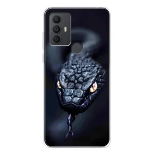 Чехол с картинкой «Хищники» для TCL 30 SE (Черная змея)