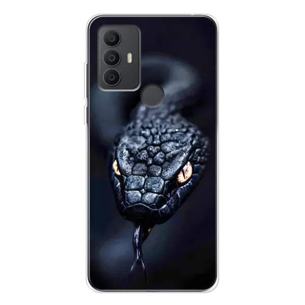 Чехол с принтом «Черная змея» для TCL 30 SE