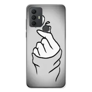 Чехол с принтом для TCL 30 SE (AlphaPrint - Знак сердечка) (Значок Love)