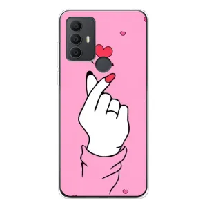 Чехол с принтом для TCL 30 SE (AlphaPrint - Знак сердечка) (Знак Love)