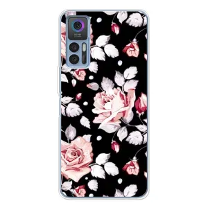 Чехлы с Цветами для TCL 30 (VPrint) (Цветочки на черном)