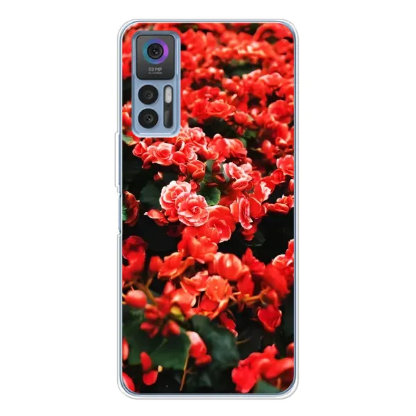 Чехол с принтом «Цветы красные» для TCL 30