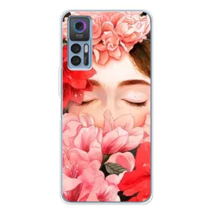 Чехлы (ART) Цветы на TCL 30 (VPrint) (Глаза в цветах)