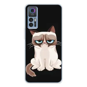 Чехол с принтом для TCL 30 (AlphaPrint) Модные коты (Грустный кот)