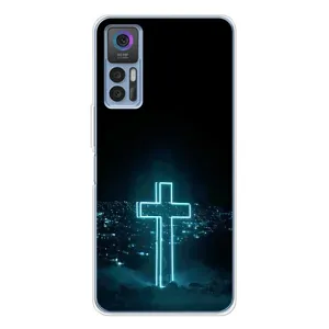 Чехол для TCL 30 (AlphaPrint) - (Христианские) (Крест и город)