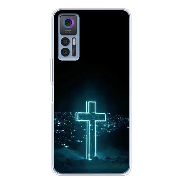 Чехол с принтом «Крест и город» для TCL 30 Чехол с принтом «Крест и город» для TCL 30