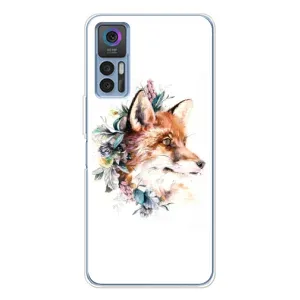Чехлы с картинкой Лисички для TCL 30 (VPrint) (Лисичка в цветочках)