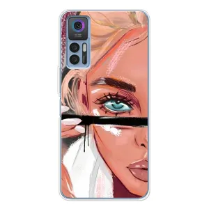 Чехол с печатью для TCL 30 - (Мода) (AlphaPrint) (Макияж)