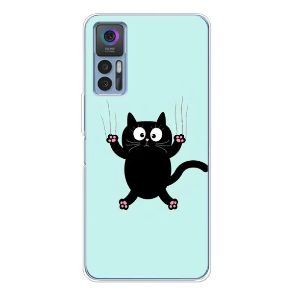 Чехол с принтом «Падающий кот» для TCL 30