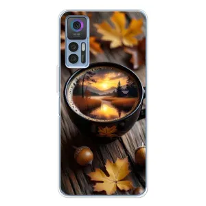 Чехол с уникальным дизайном «Осень с кофе» для TCL 30 (Темный кофе)