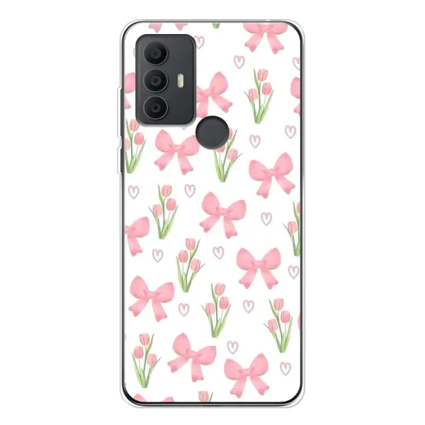 Чехол с принтом «Банты и цветы» для TCL 306 Чехол с принтом «Банты и цветы» для TCL 306