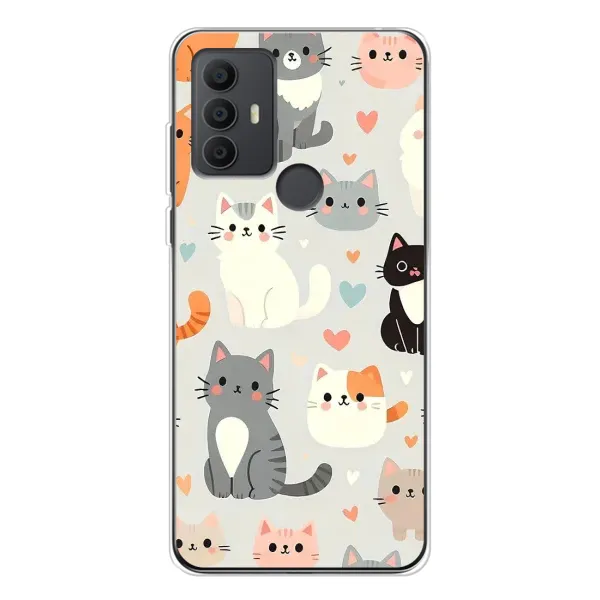 Чехол с принтом «Коллаж котов» для TCL 306
