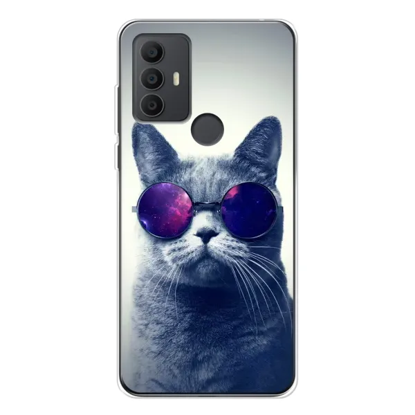 Чехол с принтом «Стильный кот» для TCL 306