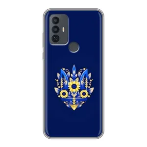 Чехлы для TCL 30E  Укр. Символика (AlphaPrint) (Цветочный Герб)