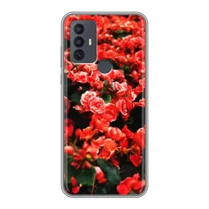 Чехлы с Цветами для TCL 30E (VPrint) (Цветы красные)