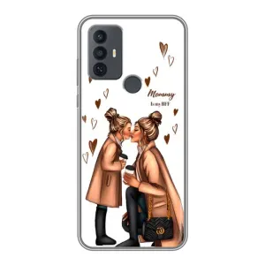 Чехол с печатью для TCL 30E - (Мама с ребенком) (AlphaPrint) (Дочка и мама)