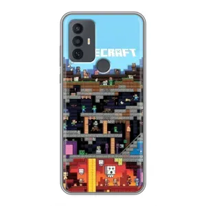 Чехол Майнкрафт на TCL 30E (AlphaPrint) Minecraft (фон Minecraft)