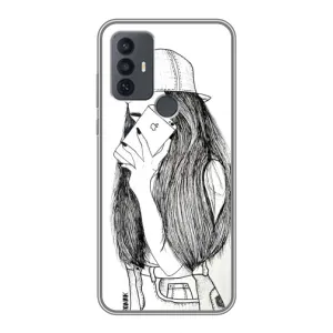 Чехол с печатью для TCL 30E - (Мода) (AlphaPrint) (Фото девочки)