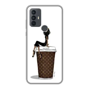 Чехлы Луи Витон для TCL 30E (AlphaPrint - LOUIS VUITTON) (кофе LOUIS VUITTON)