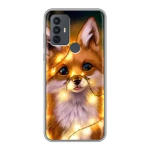 Чехлы с картинкой Лисички для TCL 30E (VPrint) (Лисичка в гирляндах)