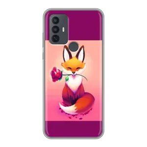 Чехлы с картинкой Лисички для TCL 30E (VPrint) (Лисичка с розочкой)