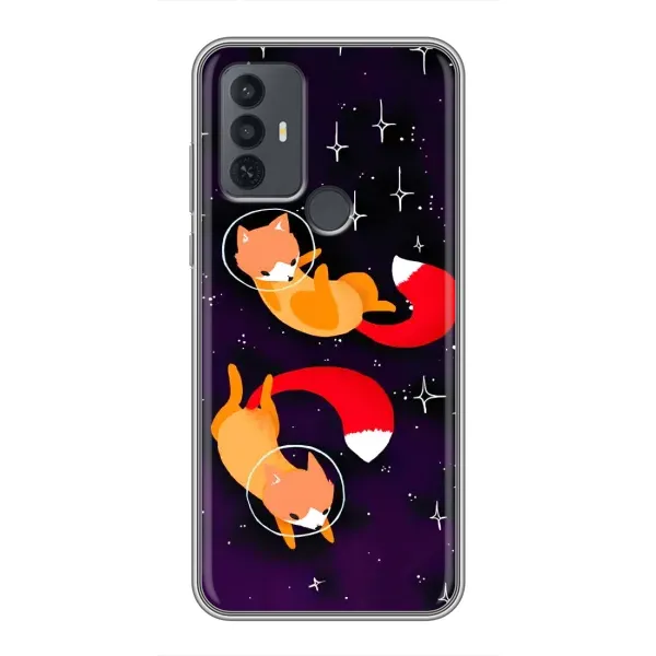 Чохол з принтом «Лисички космонавти» для TCL 30E