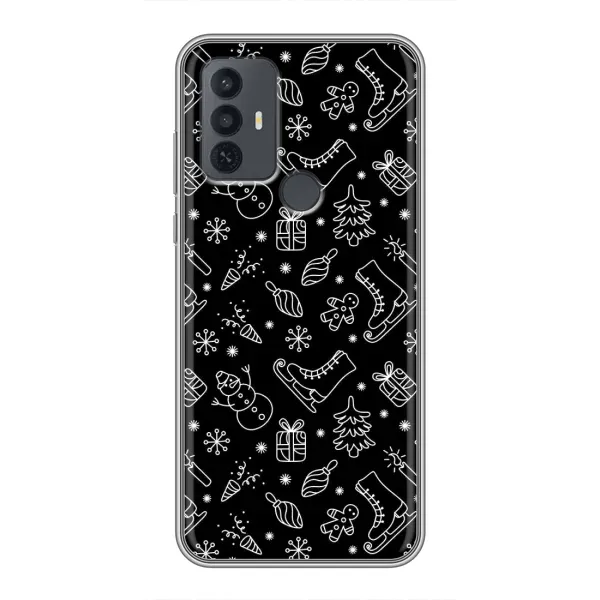 Чехол с принтом «Новогодний фон» для TCL 30E