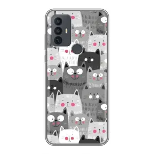 Чехлы с Котиками для TCL 30E (VPrint) (Рисованные котики)