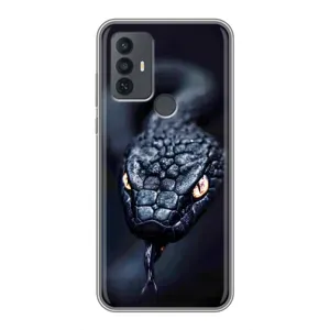 Чехол с картинкой «Хищники» для TCL 30E (Черная змея)