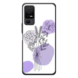 Силиконовый чехол с принтом в цветах на TCL 40 NxtPaper 5G (Букет фиолетовая абстракция)