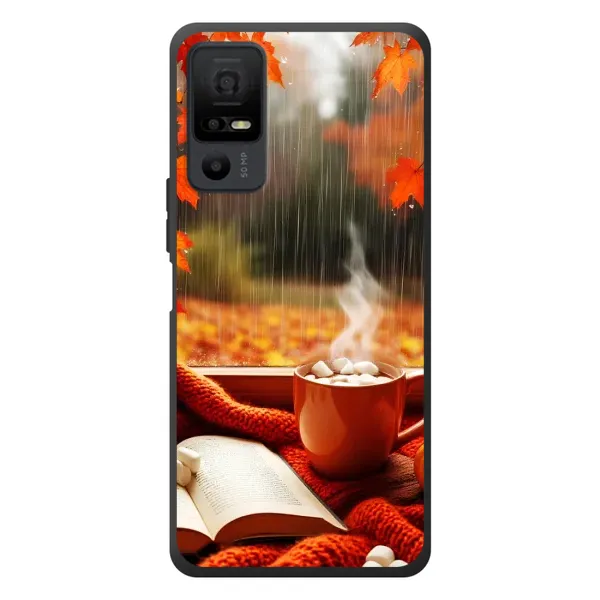Чехол с принтом «Кофе и дождь» для TCL 40 NxtPaper 5G
