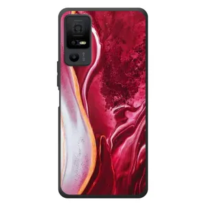 Чехол для <td>ТКЛ 40 Некст페이пер 5G </td> - с принтом (Дизайнерские) (AlphaPrint) (Мрамор красный)