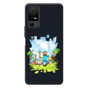Чехол Майнкрафт на TCL 40 NxtPaper 5G (AlphaPrint) Minecraft (персонажи Minecraft)