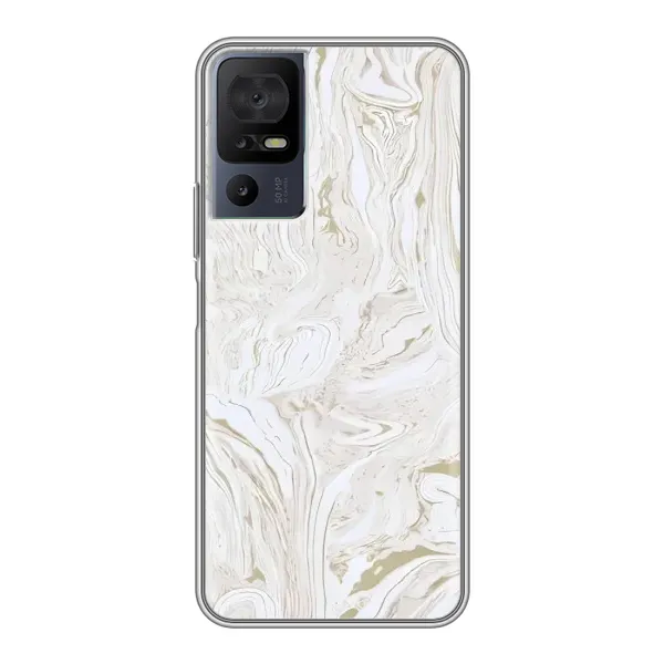 Чехол с принтом «Белый мрамор» для TCL 40 SE