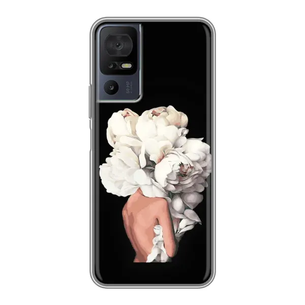 Чехол с принтом «Белые цветы» для TCL 40 SE Чехол с принтом «Белые цветы» для TCL 40 SE