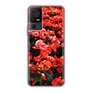 Чохли з квітами для TCL 40 SE (VPrint) (Квіти червоні)